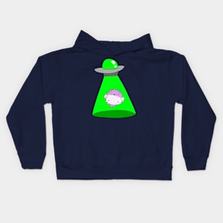 Pufferfish Ufo Alien Abduction Kids Hoodie